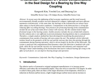 A Numerical Prediction of Particle Contaminations in the Seal Design for a Bearing by One Way Coupling