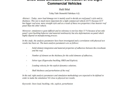 Snow Load Simulation Correlation of the Light Commercial Vehicles