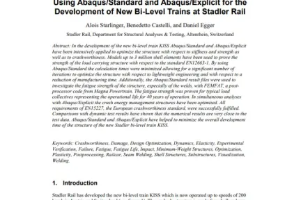 Using Abaqus/Standard and Abaqus/Explicit for the Development of New Bi-Level Trains at Stadler Rail