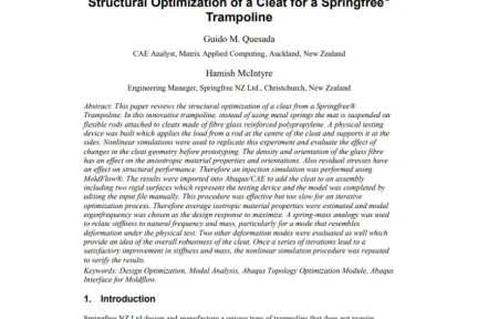 Structural Optimization of a Cleat for a Springfree Trampoline