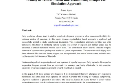 A study of Vehicle – Road Interaction Using Abaqus CoSimulation Approach