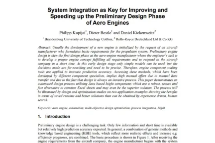 System Integration as Key for Improving and Speeding up the Preliminary Design Phase of Aero Engines
