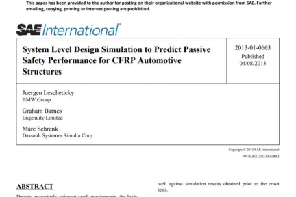 System Level Design Simulation to Predict Passive Safety Performance for CFRP Automotive Structures