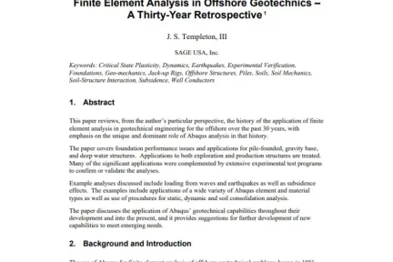 Finite Element Analysis in Offshore Geotechnics – A Thirty-Year Retrospective