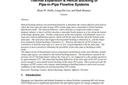 Thermal Expansion & Helical Buckling of Pipe-in-Pipe Flowline Systems