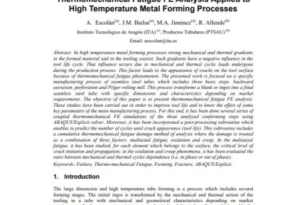 Thermomechanical Fatigue FE Analysis Applied to High Temperature Metal Forming Processes
