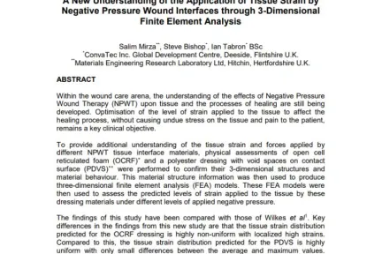 A New Understanding of the Application of Tissue Strain by Negative Pressure Wound Interfaces through 3-Dimensional Finite Element Analysis