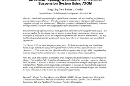 Structural Topology Optimization of Multilink Suspension System Using ATOM