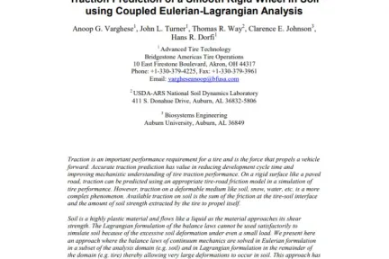 Traction Prediction of a Smooth Rigid Wheel in Soil using Coupled Eulerian-Lagrangian Analysis