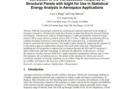 Correlation of the Vibroacoustic Response of Structural Panels with Isight for Use in Statistical Energy Analysis in Aerospace Applications