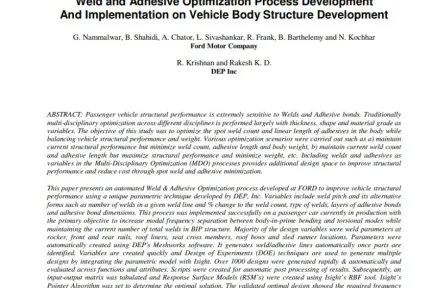 Weld and Adhesive Optimization Process Development And Implementation on Vehicle Body Structure Development