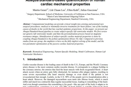 Abaqus/Standard-based quantification of human cardiac mechanical properties