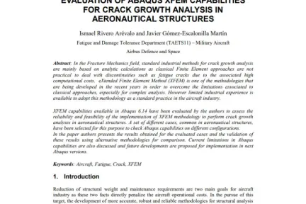 EVALUATION OF ABAQUS XFEM CAPABILITIES FOR CRACK GROWTH ANALYSIS IN AERONAUTICAL STRUCTURES