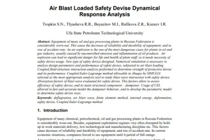 Air Blast Loaded Safety Devise Dynamical Response Analysis