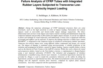 Failure Analysis of CFRP Tubes with Integrated Rubber Layers Subjected to Transverse LowVelocity Impact Loading