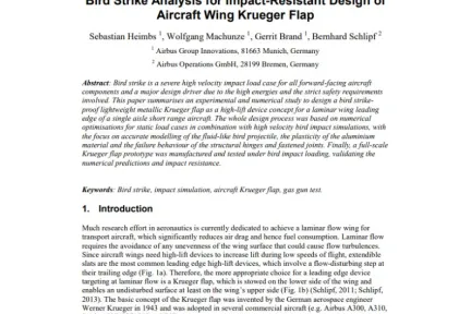 Bird Strike Analysis for Impact-Resistant Design of Aircraft Wing Krueger Flap