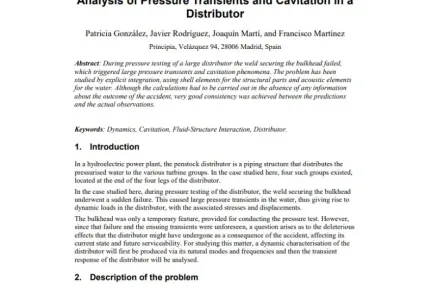 Analysis of Pressure Transients and Cavitation in a Distributor