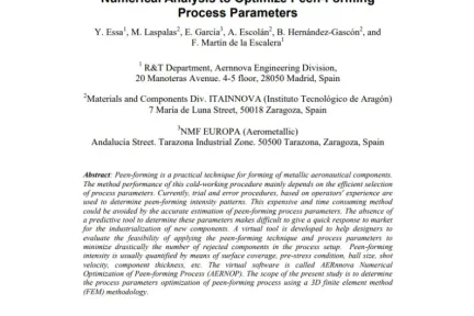 Numerical Analysis to Optimize Peen-Forming Process Parameters