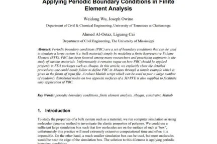 Applying Periodic Boundary Conditions in Finite Element Analysis