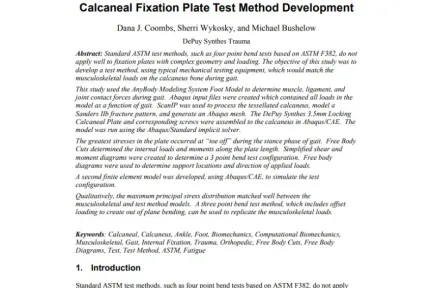 Calcaneal Fixation Plate Test Method Development