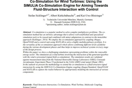 Co-Simulation for Wind Turbines: Using the SIMULIA Co-Simulation Engine for Aiming Towards Fluid-Structure Interaction with Control