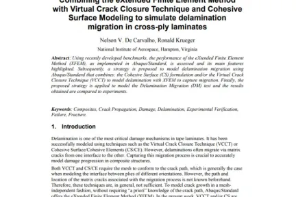 Combining the eXtended Finite Element Method with Virtual Crack Closure Technique and Cohesive Surface Modeling to simulate delamination migration in cross-ply laminates