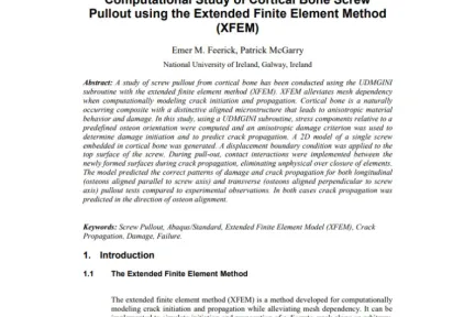 Computational Study of Cortical Bone Screw Pullout using the Extended Finite Element Method
