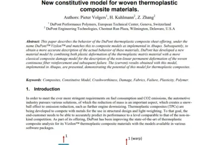 New constitutive model for woven thermoplastic composite materials.