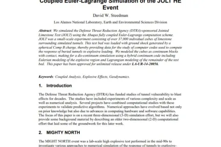 Coupled Euler-Lagrange Simulation of the JOLT HE Event