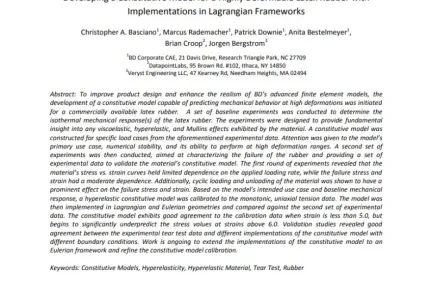 Developing a Constitutive Model for a Highly Deformable Latex Rubber with Implementations in Lagrangian Frameworks > Dassault Systèmes