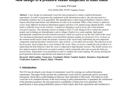 New design of a pressure vessel subjected to blast loads