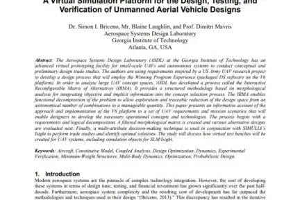 A Virtual Simulation Platform for the Design, Testing, and Verification of Unmanned Aerial Vehicle Designs