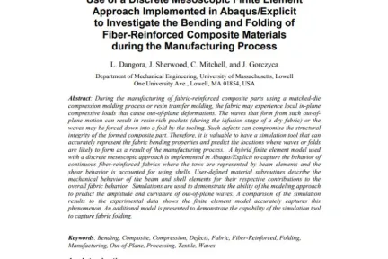 Use of a Discrete Mesoscopic Finite Element Approach Implemented in Abaqus/Explicit to Investigate the Bending and Folding of Fiber-Reinforced Composite Materials during the Manufacturing Process