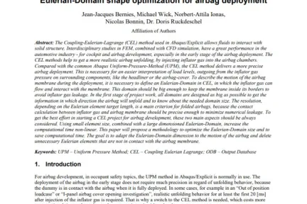 Eulerian-Domain shape optimization for airbag deployment