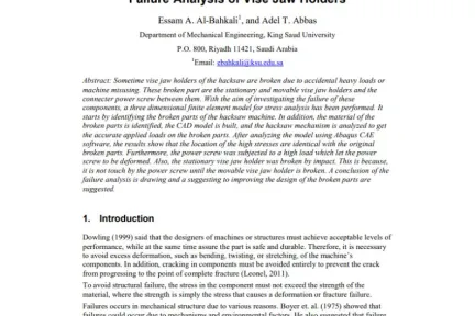 Failure Analysis of Vise Jaw Holders