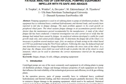 FATIGUE ANALYSIS OF CENTRIFUGAL PUMPING EQUIPEMENT IMPELLER WITH FE-SAFE AND ABAQUS