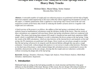 Strength and Fatigue Life Analysis of Leaf Springs used in Heavy Duty Trucks