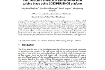 Fluid Structure Interaction simulation of wind turbine blade using 3DEXPERIENCE platform