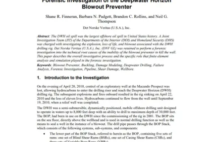 Forensic Investigation of the Deepwater Horizon Blowout Preventer