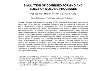 SIMULATION OF COMBINED FORMING AND INJECTION MOLDING PROCESSES