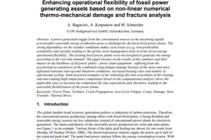 Enhancing operational flexibility of fossil power generating assets based on non-linear numerical thermo-mechanical damage and fracture analysis