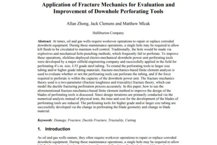 Application of Fracture Mechanics for Evaluation and Improvement of Downhole Perforating Tools