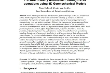 Fracture Stability Assessment during SAGD operations using 4D Geomechanical Models