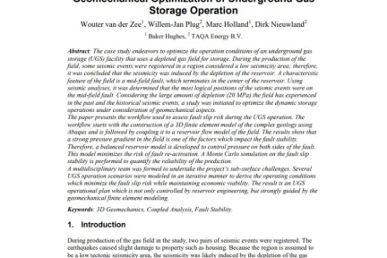 Geomechanical Optimization of Underground Gas Storage Operation