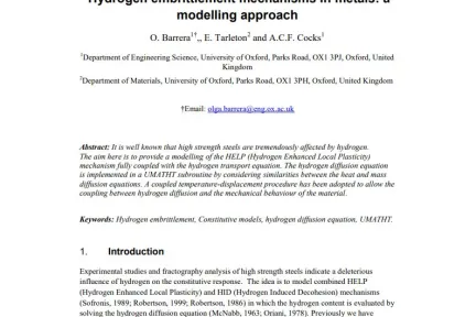 Hydrogen embrittlement mechanisms in metals: a modelling approach