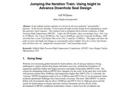 Jumping the Iteration Train: Using Isight to Advance Downhole Seal Design