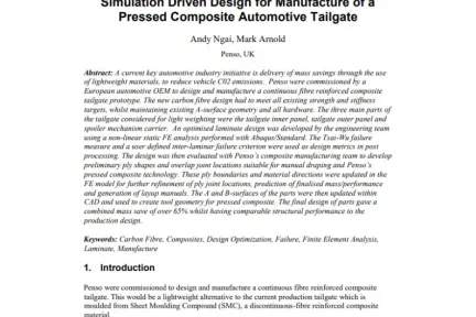 Simulation Driven Design for Manufacture of a Pressed Composite Automotive Tailgate