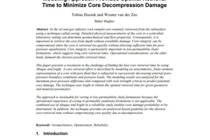 Modeling Approach Provides Optimal Retrieval Time to Minimize Core Decompression Damage