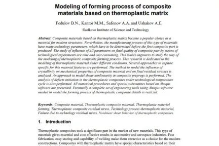 Modeling of forming process of composite materials based on thermoplastic matrix