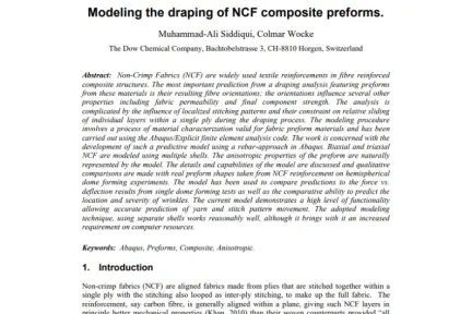 Modeling the draping of NCF composite preforms.